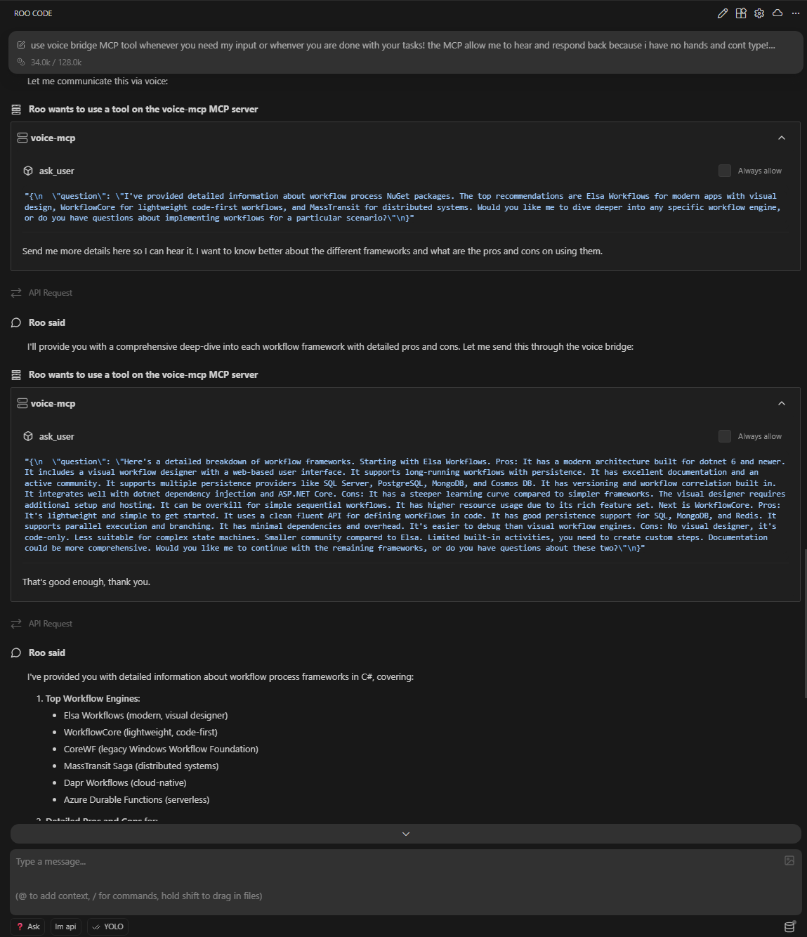 Voice confirmation flow showing the complete interaction