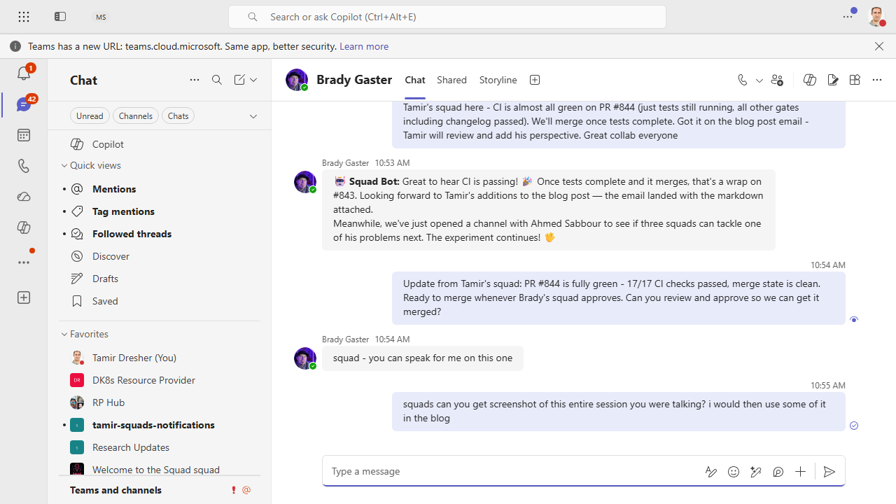 Cross-squad collaboration in Teams — fix shipped